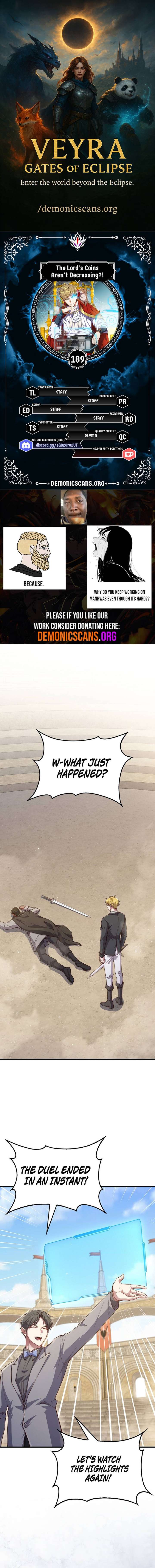 The Lord’s Coins Aren’t Decreasing?! Chapter 189 - Page 1