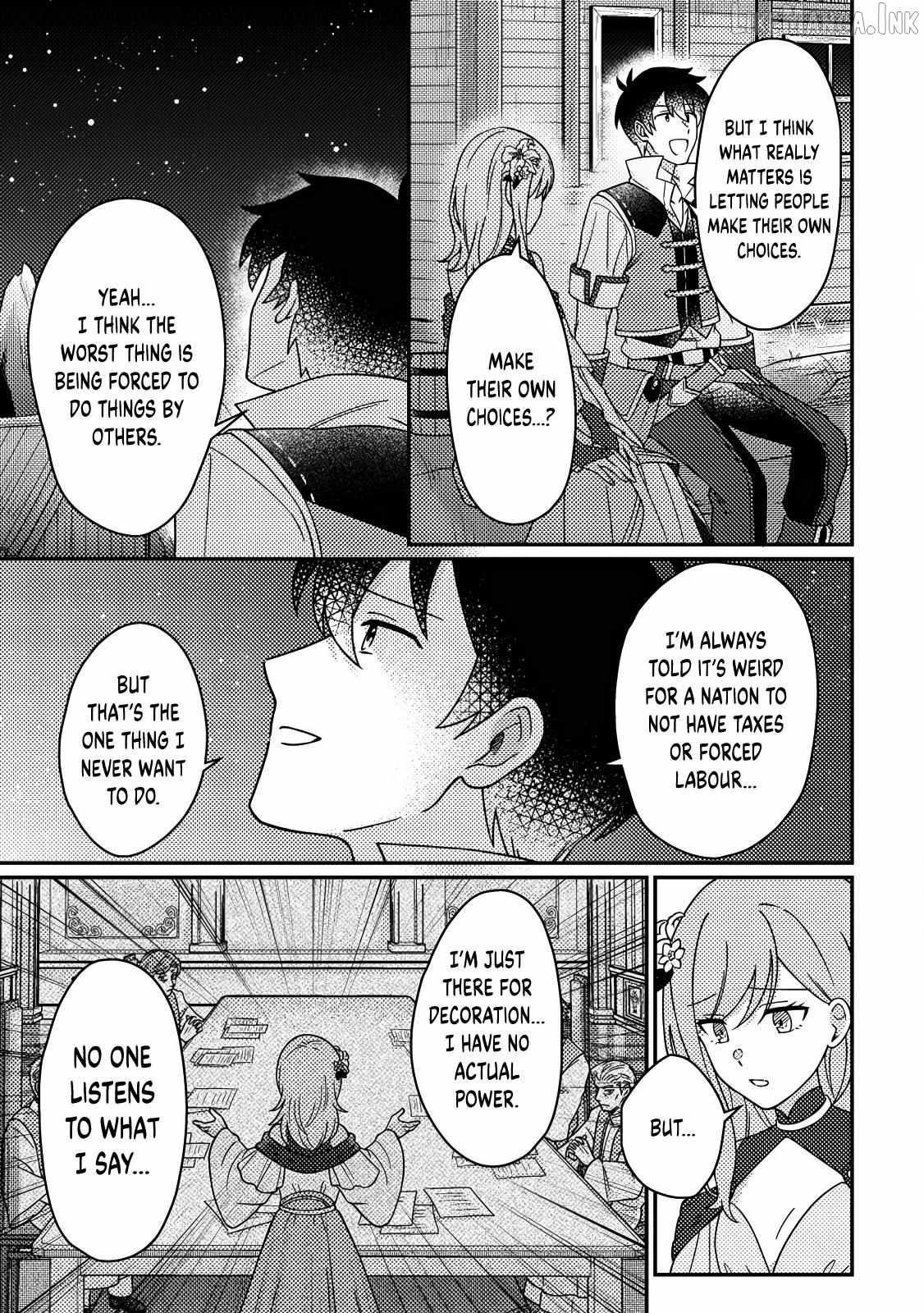 Revolution in production with the blessings of the gods – While living a leisurely, slow life in a corner of another world, somehow a diverse group of people gathered to form the strongest nation… Chapter 32.3 - Page 7