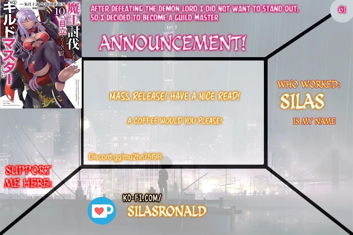 He Didn’t Want To Be The Center Of Attention, Hence, After Defeating The Demon Lord, He Became A Guild Master Chapter 61 - Page 1