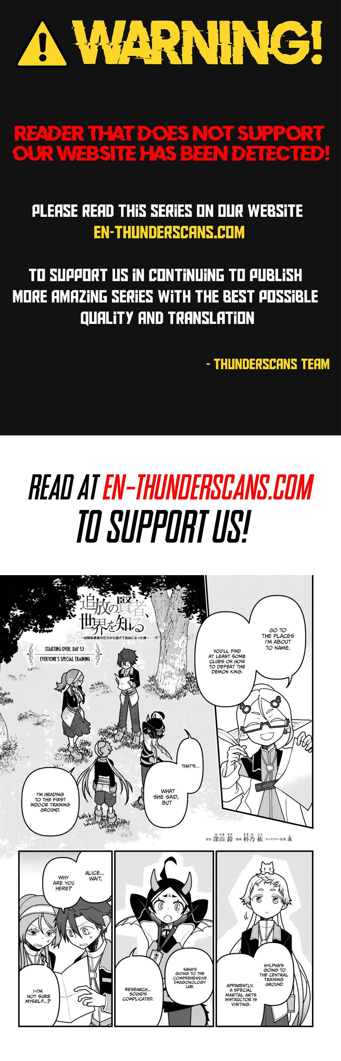 Tsuihou no Kenja, Sekai wo Shiru ~Osanajimi Yuusha no Atsuryoku kara Nigete Jiyuu ni Natta Ore~ Chapter 53 - Page 1